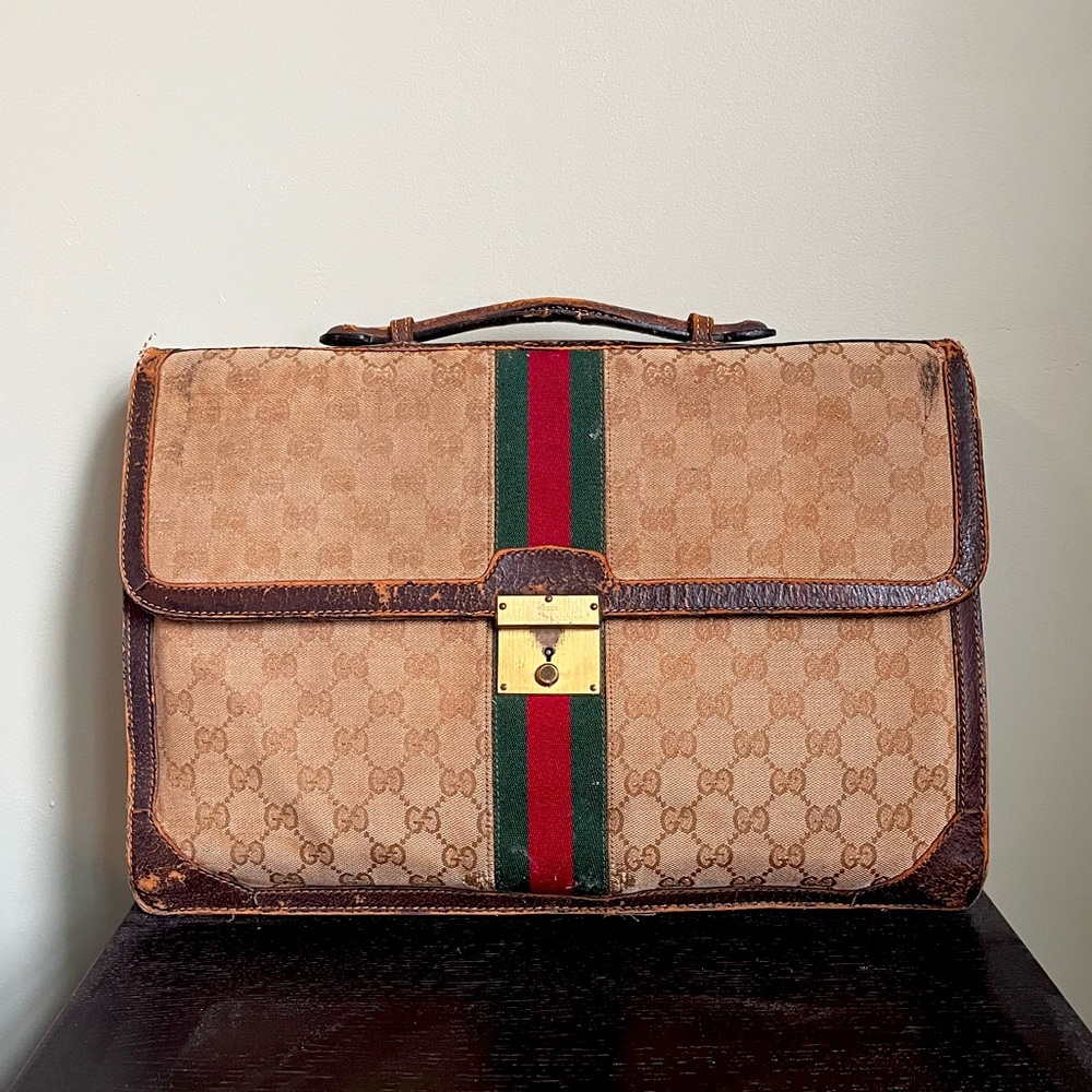 Vintage GUCCI Briefcase (damaged)